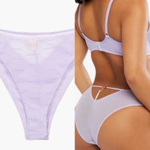 Savage X Fenty Flocked Logo Brazilian Panty